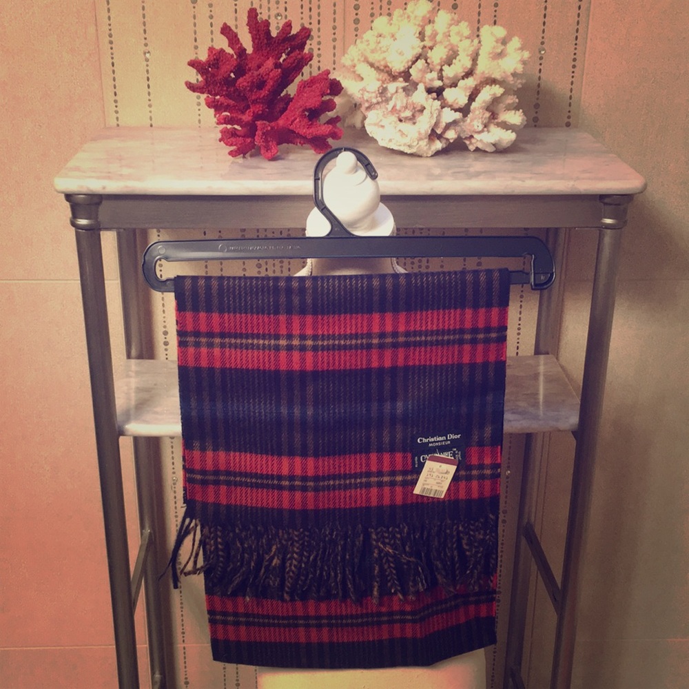 Vintage Christian Dior NWT Plaid Scarf